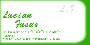 lucian fusus business card
